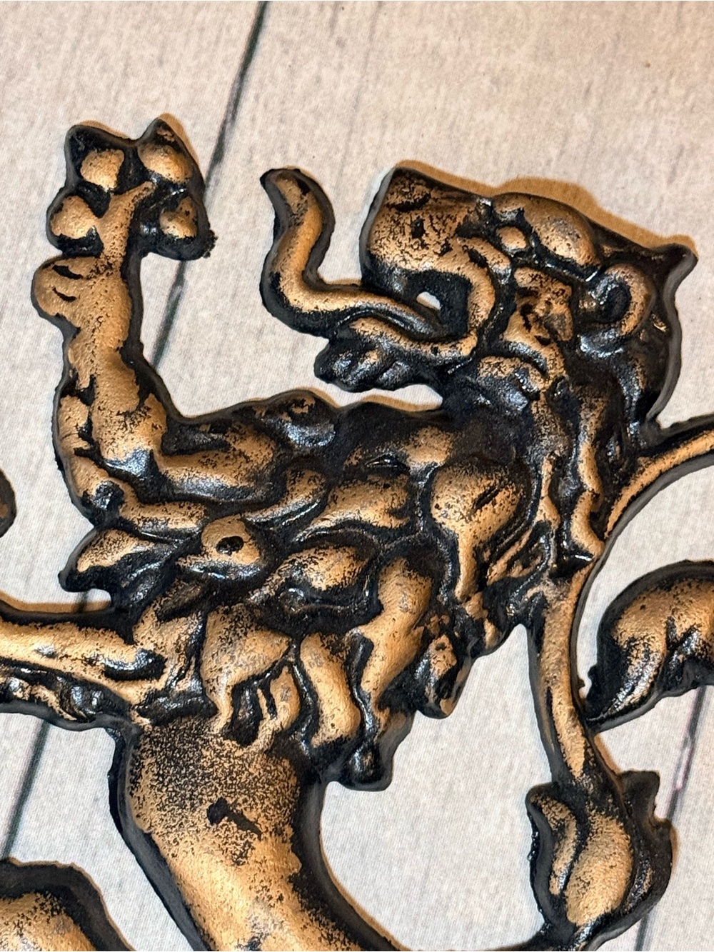 Vintage Mid-Century Heraldic Lion Rampant Wall Plaque